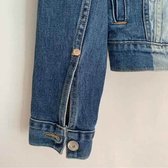 Proenza Schouler White Label ~2- Tone Bleached Cropped Denim Jacket - Picture 6 of 16